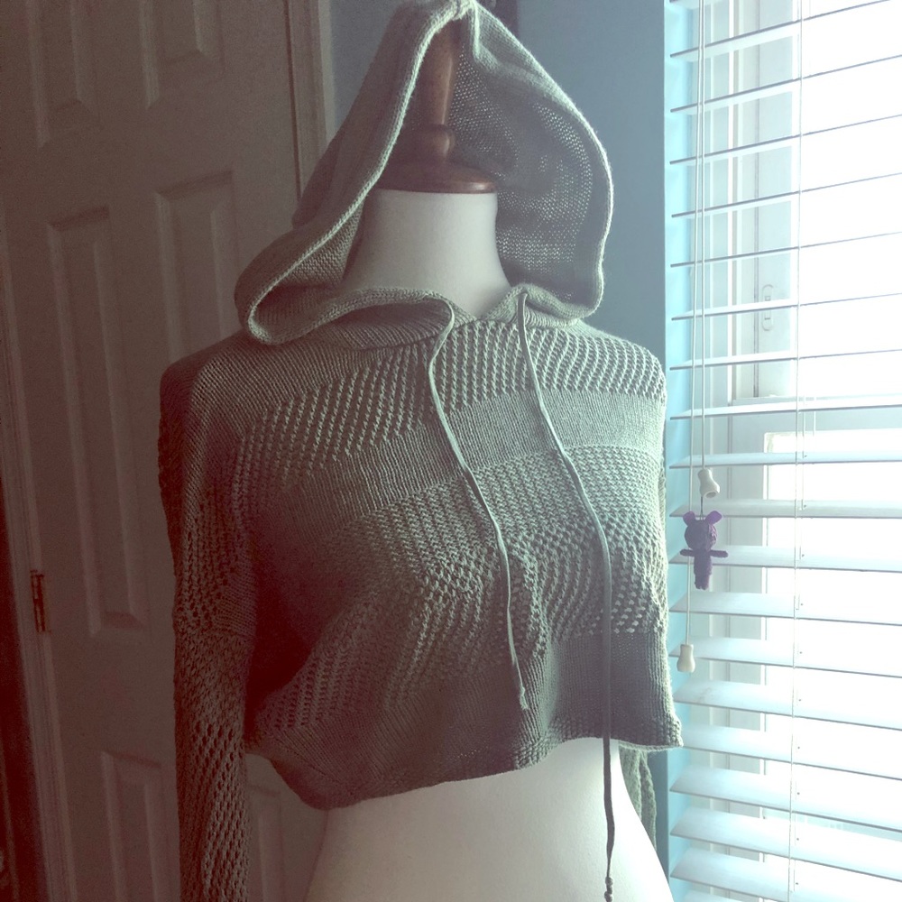 Garage green cropped hoodie